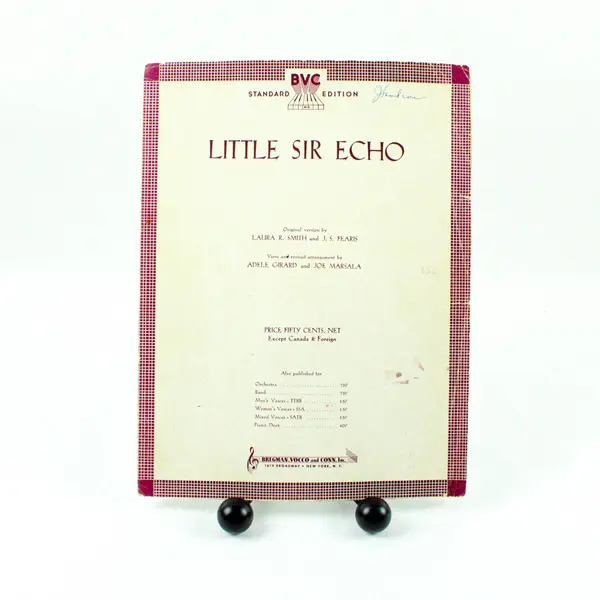 Little Sir Echo Piano Vocal Sheet Music Belwin Vocco Conn Songbook