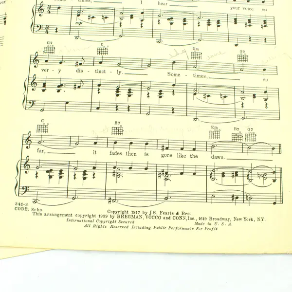Little Sir Echo Piano Vocal Sheet Music Belwin Vocco Conn Songbook