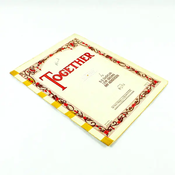 1928 Together Vintage Sheet Music B.G. DeSylva Lew Brown Ray Henderson