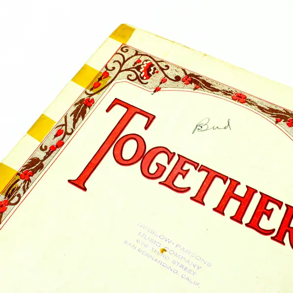 1928 Together Vintage Sheet Music B.G. DeSylva Lew Brown Ray Henderson