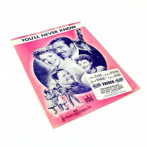 You'll Never Know Sheet Music Booklet Alice Faye John Payne Jack Oakie