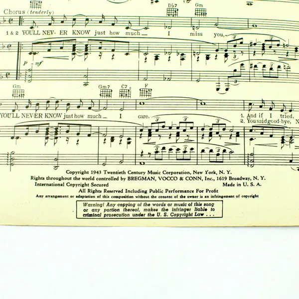 You'll Never Know Sheet Music Booklet Alice Faye John Payne Jack Oakie