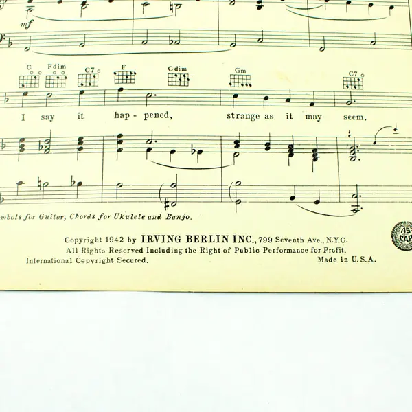 I Threw a Kiss in the Ocean 1942 Sheet Music Kate Smith Irving Berlin