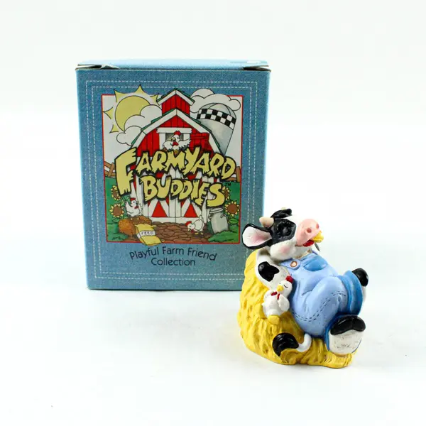 Clover Hittin' the Hay Farmyard Buddies Figurine Midwest of Cannon Falls Box