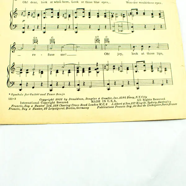 Maurice Chevalier Hello Beautiful Walter Donaldson Vintage Sheet Music
