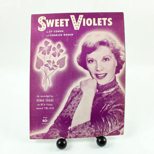 Sweet Violets Sheet Music Dinah Shore RCA Victor 1951 Songbook