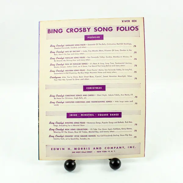 Sweet Violets Sheet Music Dinah Shore RCA Victor 1951 Songbook