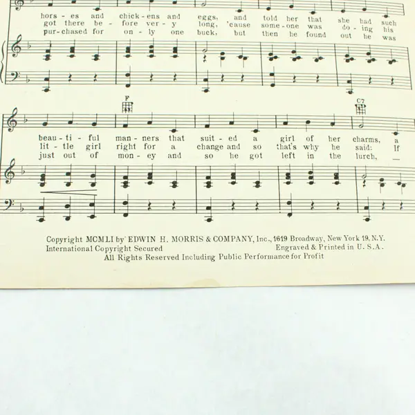 Sweet Violets Sheet Music Dinah Shore RCA Victor 1951 Songbook
