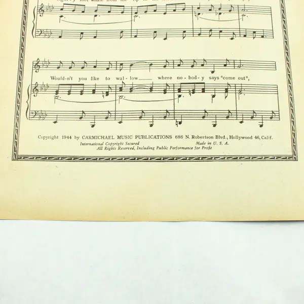 My Christmas Song For You Hoagy Carmichael Piano Vocal Sheet Music