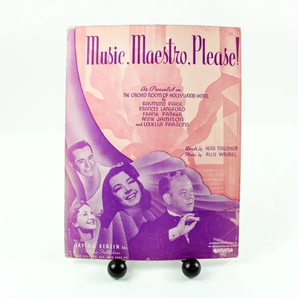 Music, Maestro, Please! Irving Berlin Vintage Sheet Music