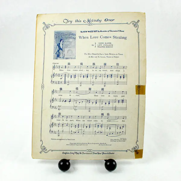 Vintage 1927 Rain Sheet Music Eugene Ford Earl Burtnett Robbins Music
