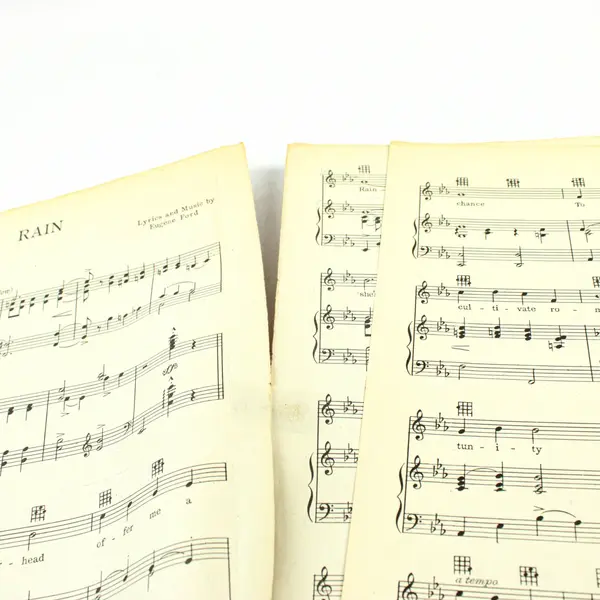 Vintage 1927 Rain Sheet Music Eugene Ford Earl Burtnett Robbins Music