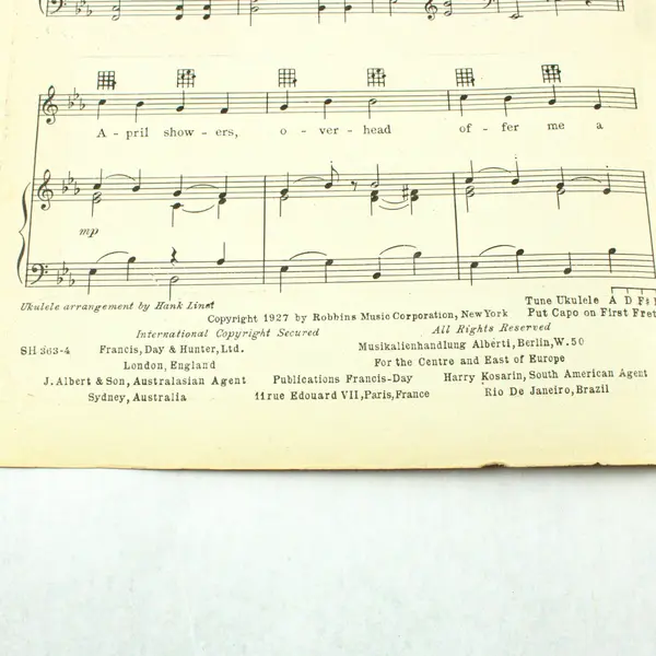 Vintage 1927 Rain Sheet Music Eugene Ford Earl Burtnett Robbins Music