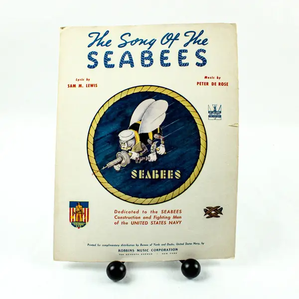 The Song of the Seabees Vintage Sheet Music US Navy Seabees