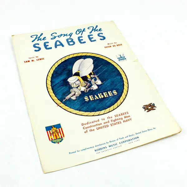 The Song of the Seabees Vintage Sheet Music US Navy Seabees