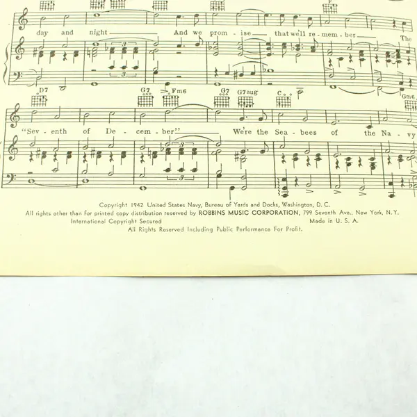 The Song of the Seabees Vintage Sheet Music US Navy Seabees