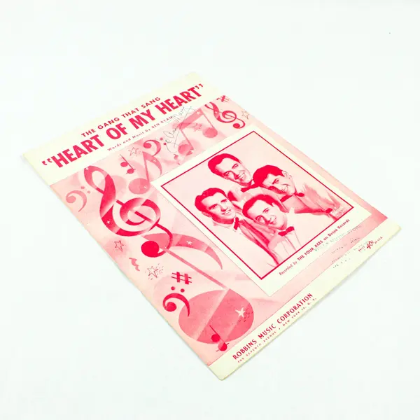 1946 The Gang That Sang Heart of My Heart Sheet Music Four Aces Ben Ryan