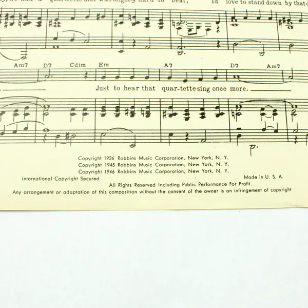 1946 The Gang That Sang Heart of My Heart Sheet Music Four Aces Ben Ryan