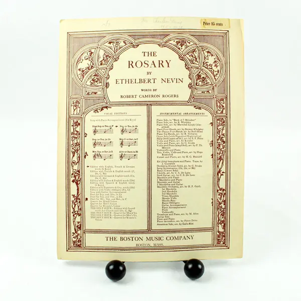 The Rosary Ethelbert Nevin Vocal Sheet Music Boston Music Company