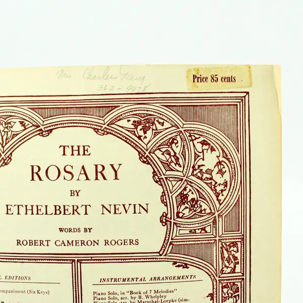 The Rosary Ethelbert Nevin Vocal Sheet Music Boston Music Company