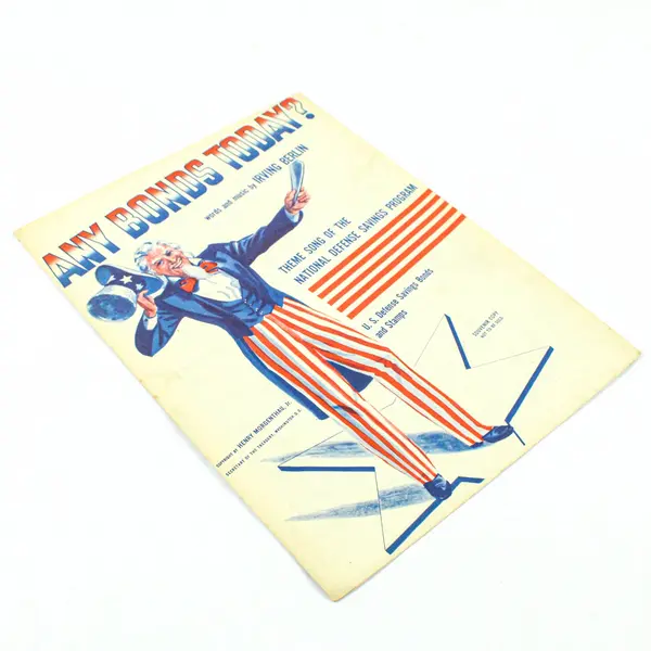 Any Bonds Today? WWII Defense Savings Sheet Music National Defense Program