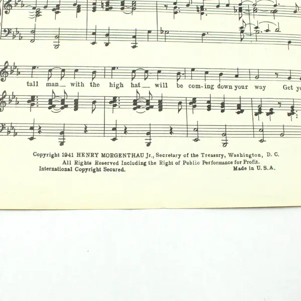 Any Bonds Today? WWII Defense Savings Sheet Music National Defense Program