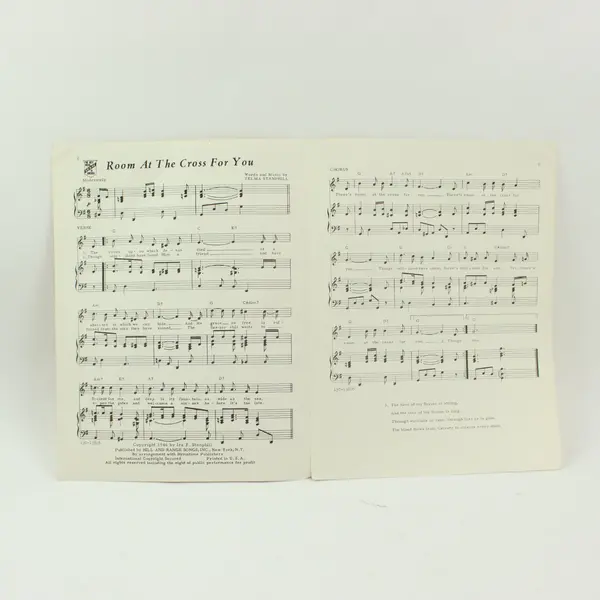 Zelma Stanphill Room at the Cross for You Piano Vocal Sheet Music 1946