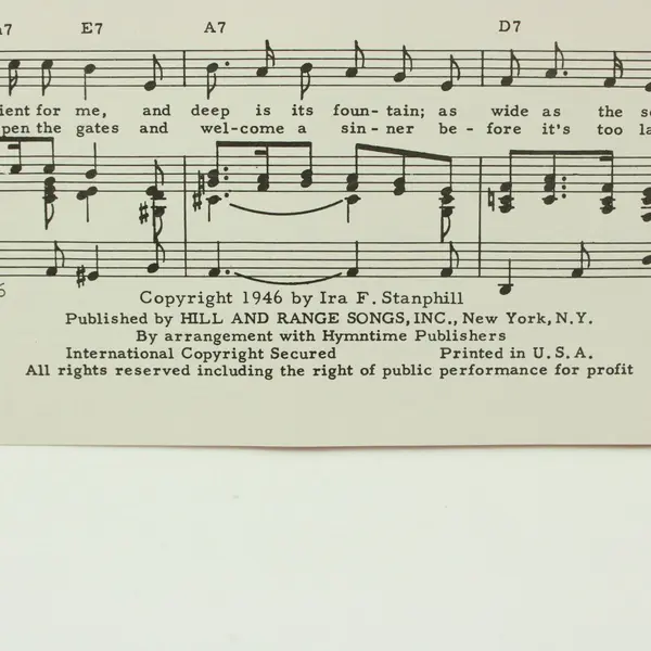 Zelma Stanphill Room at the Cross for You Piano Vocal Sheet Music 1946