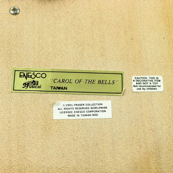 Enesco Carol of the Bells Wooden Music Box Jewelry Box Santa Children