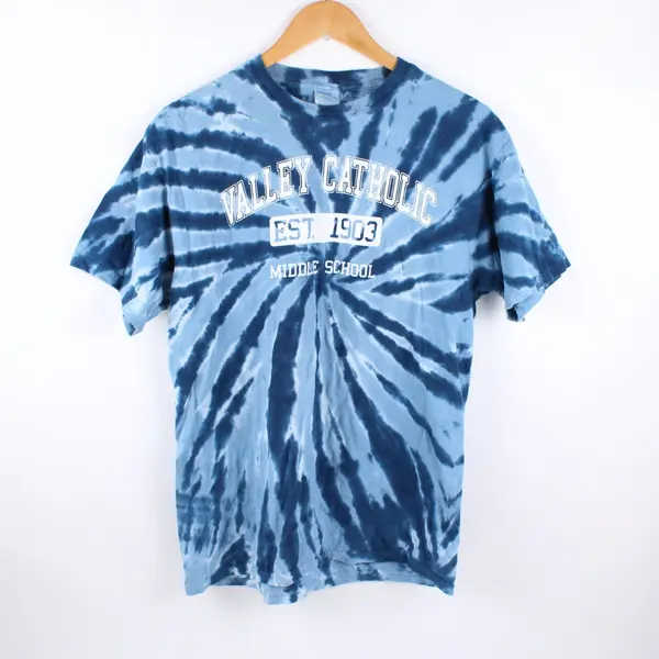 Port & Company Valley Catholic Middle School Blue Tie-Dye T-Shirt Adult M