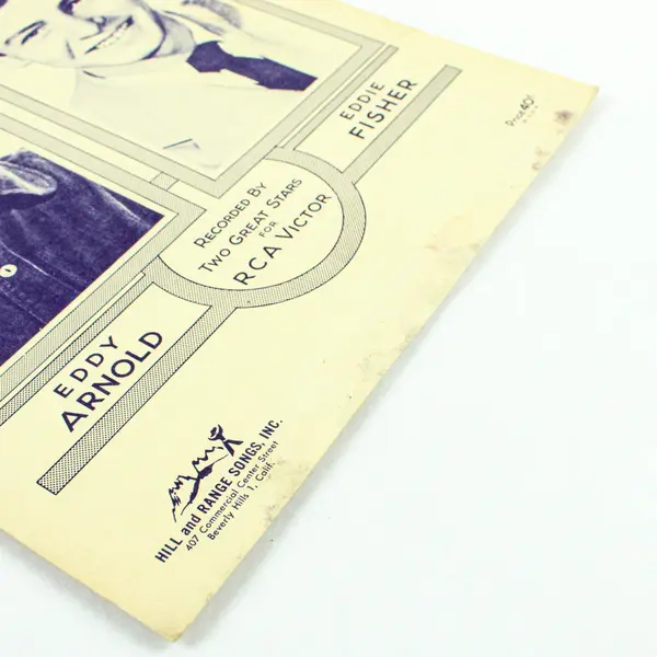 Any Time Sheet Music Herbert Happy Lawson Eddy Arnold Eddie Fisher RCA Victor