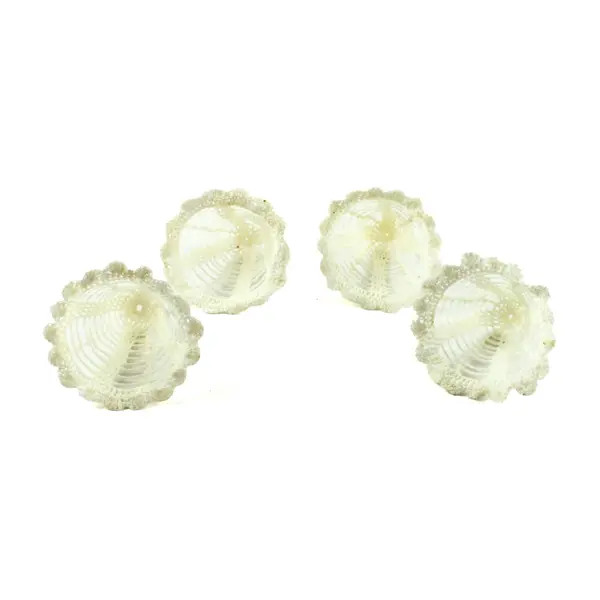 Set of 4 White Crocheted Lace Bell Christmas Ornaments