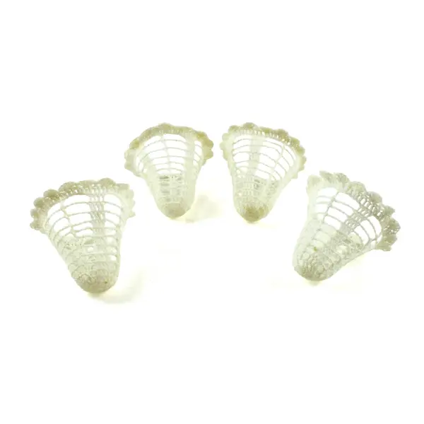 Set of 4 White Crocheted Lace Bell Christmas Ornaments