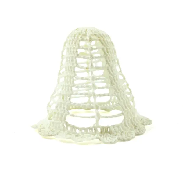 Set of 4 White Crocheted Lace Bell Christmas Ornaments