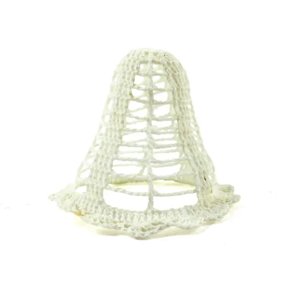 Set of 4 White Crocheted Lace Bell Christmas Ornaments