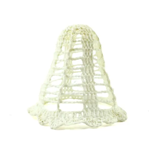 Set of 4 White Crocheted Lace Bell Christmas Ornaments