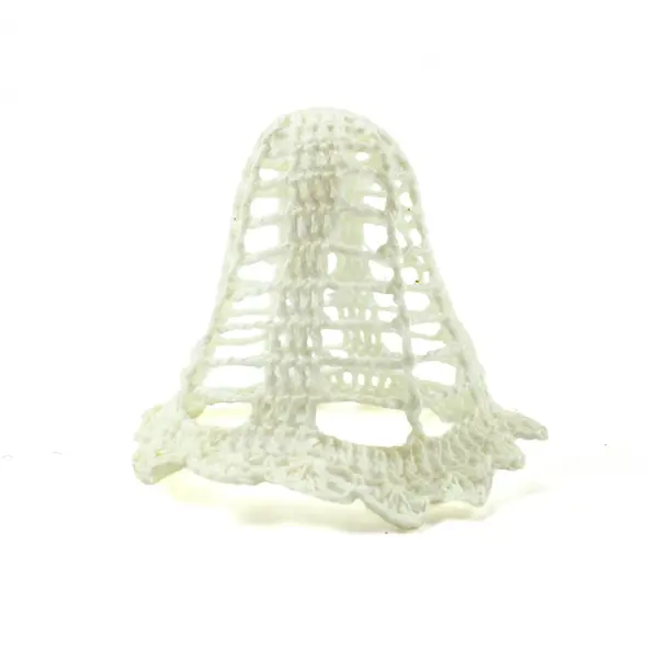 Set of 4 White Crocheted Lace Bell Christmas Ornaments