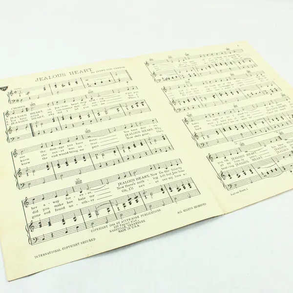 Jealous Heart Sheet Music Jenny Lou Carson Al Morgan Piano Vocal Acuff-Rose
