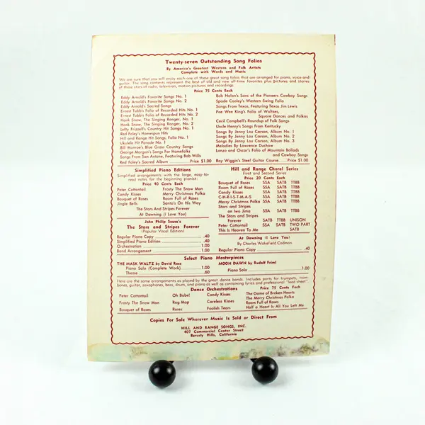 Auf Wiederseh'n, Sweetheart Vintage Sheet Music Red Cover 