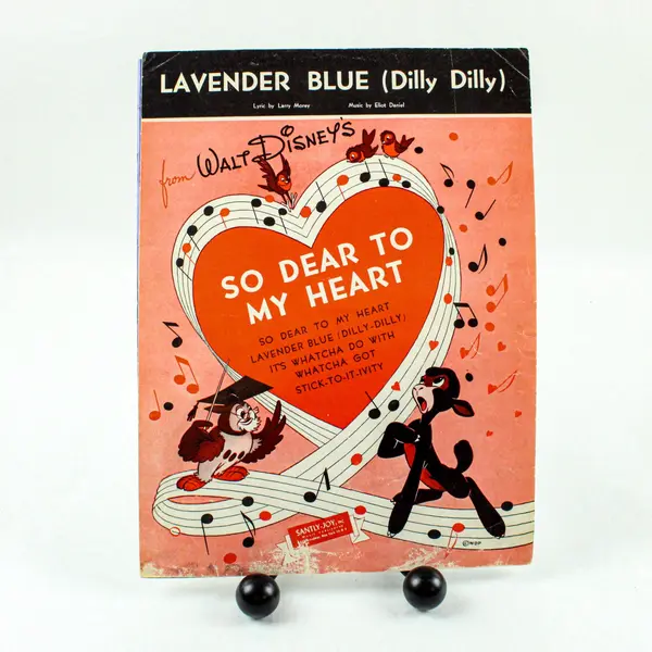 Vintage Walt Disney So Dear to My Heart Sheet Music Lavender Blue