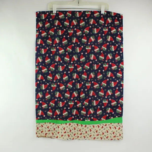 Handmade Christmas Sparkly Santa Hat Pattern Queen Pillowcase Holiday Bedding