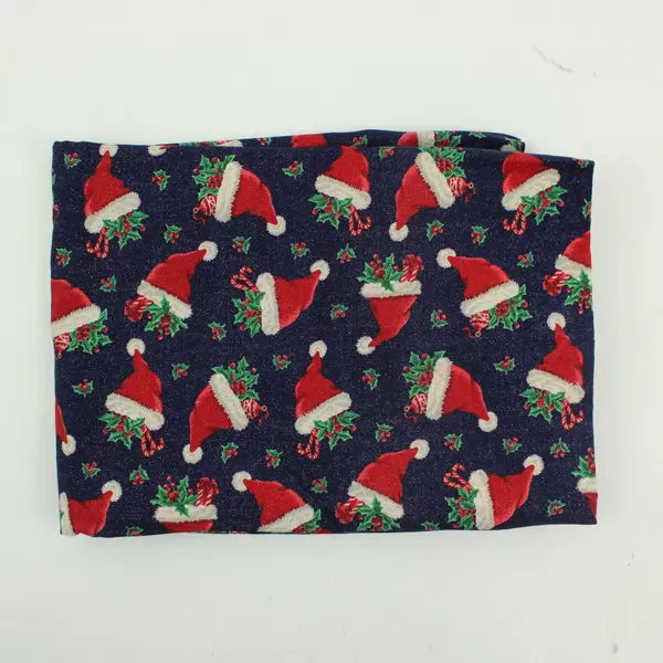 Handmade Christmas Sparkly Santa Hat Pattern Queen Pillowcase Holiday Bedding