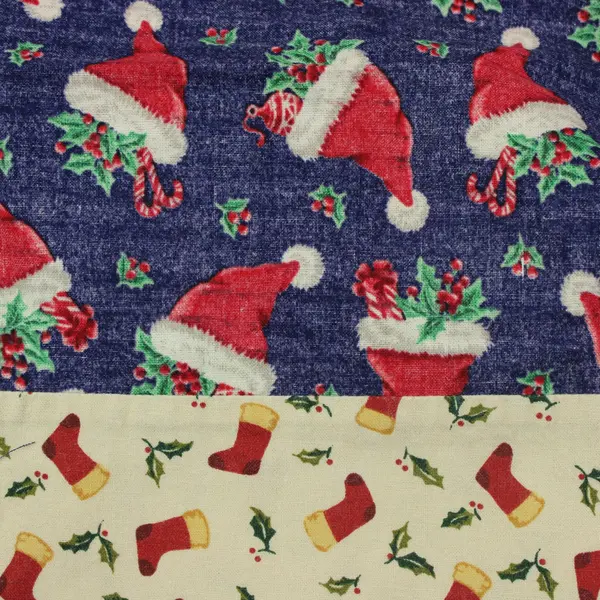 Handmade Christmas Sparkly Santa Hat Pattern Queen Pillowcase Holiday Bedding
