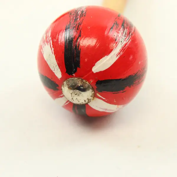 Pair Trinidad & Tobago Souvenir Maracas Red Shakers Wood Handles