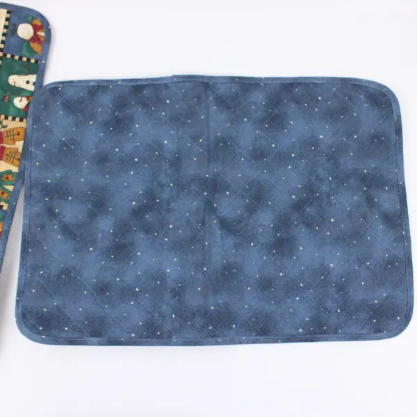 Set of 4 Christmas Snowman Quilted Placemats 12.5 x 18 Inch