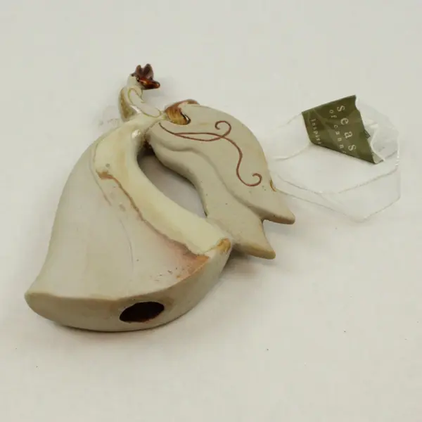 Seasons of Cannon Falls Peace Angel Stoneware Christmas Ornament