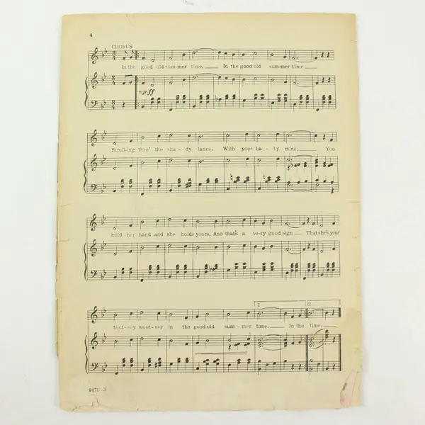 In The Good Old Summer Time Sheet Music George Evans Ren Shields
