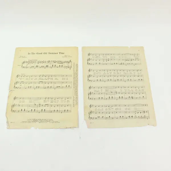 In The Good Old Summer Time Sheet Music George Evans Ren Shields
