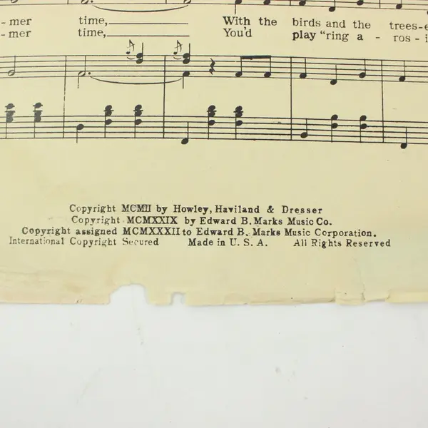 In The Good Old Summer Time Sheet Music George Evans Ren Shields
