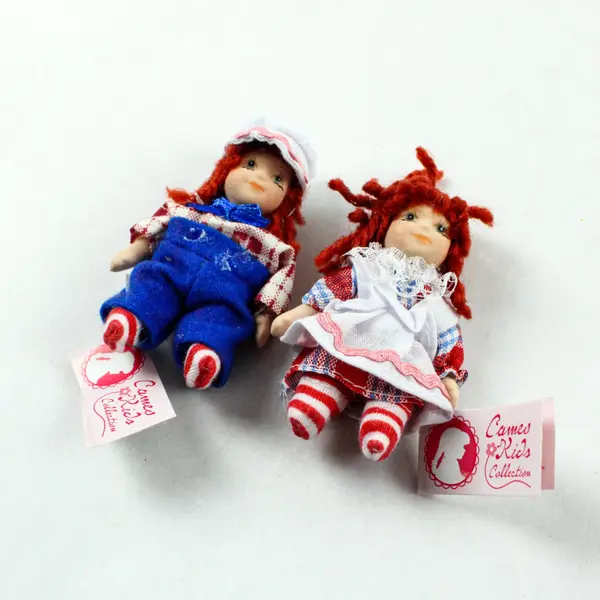 AM Creations Cameo Kids Mini Raggedy Ann Andy Dolls Pair Tagged